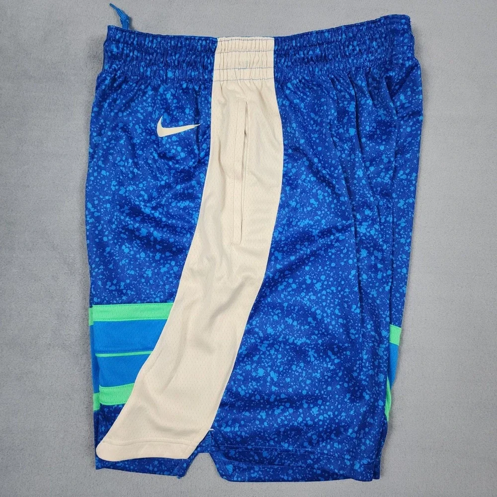 Nike NBA Authentic Milwaukee Bucks Shorts Mens 38 L City Edition Dri-Fit Blue